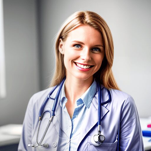 High quality clinical chairs and stools - image shows doctor with clipboard